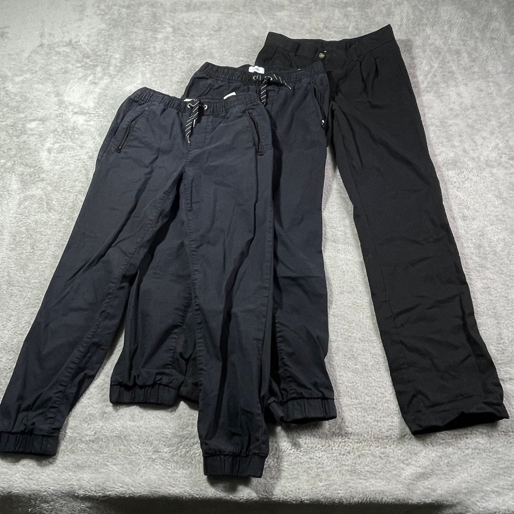 Bundle Old Navy Chaps Boys Pants School Uniform Black Adjustable Waist‎ 10-14